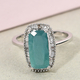 Grandidierite and Diamond Ring in Platinum Overlay Sterling Silver 2.77 Ct.