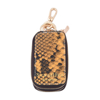 SENCILLEZ 100% Genuine Leather Snake Pattern Key Holder Chain with Detachable Lobster Clasp and Zipp