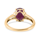 9K Yellow Gold Natural Moroccan Ruby and Diamond Ring 2.64 Ct.