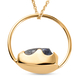 Masoala Sapphire (FF) Circle Pendant with Chain (Size 20) in 14K Gold Overlay Sterling Silver 13.32 