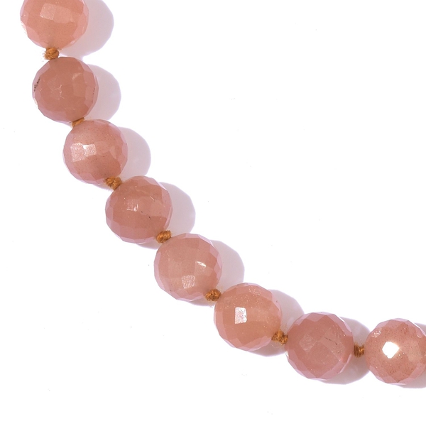 Morogoro Peach Sunstone Necklace (Size 18) in Platinum Overlay Sterling Silver 98.000 Ct.