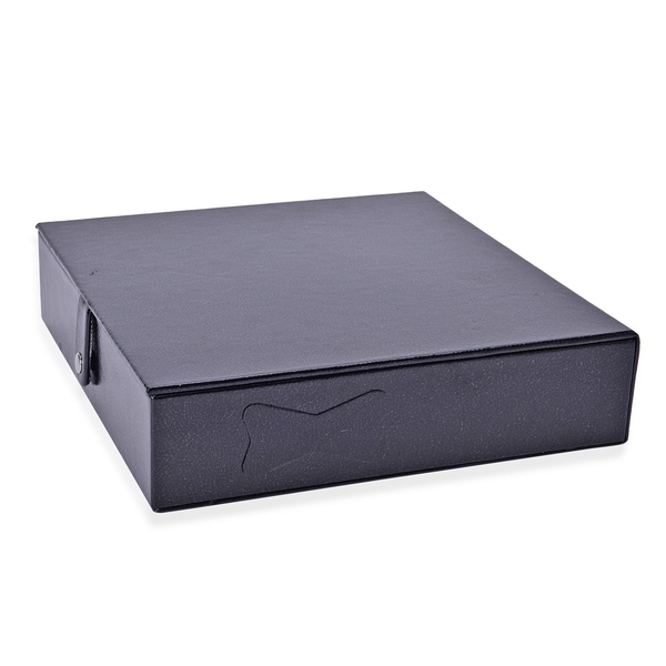 Black Leather Look Jewellery Box with AntiTarnish Velvet Lining  (Size 23x23x6 Cm)