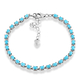 Arizona Sleeping Beauty Turquoise Bracelet (Size - 7 With 2 Inch Extender ) in Platinum Overlay Ster