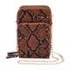 Snake Pattern Shoulder Bag with Chain Strap - Black