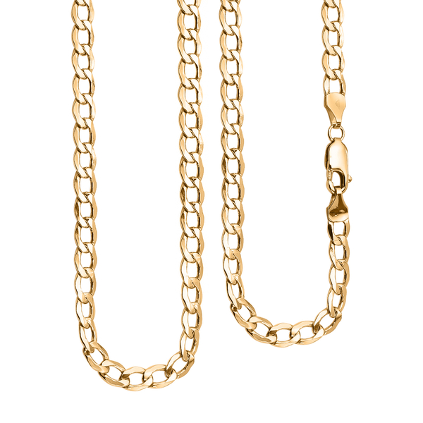 Hatton Garden Close Out Deal- 9K Yellow Gold Curb Necklace (Size - 24) With Lobster Clasp, Gold Wt. 