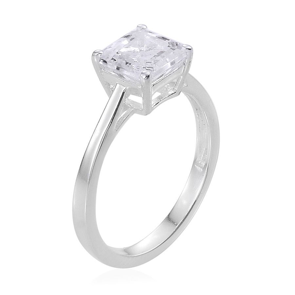White Topaz (Oct) Solitaire Ring in Sterling Silver 2.000 Ct.