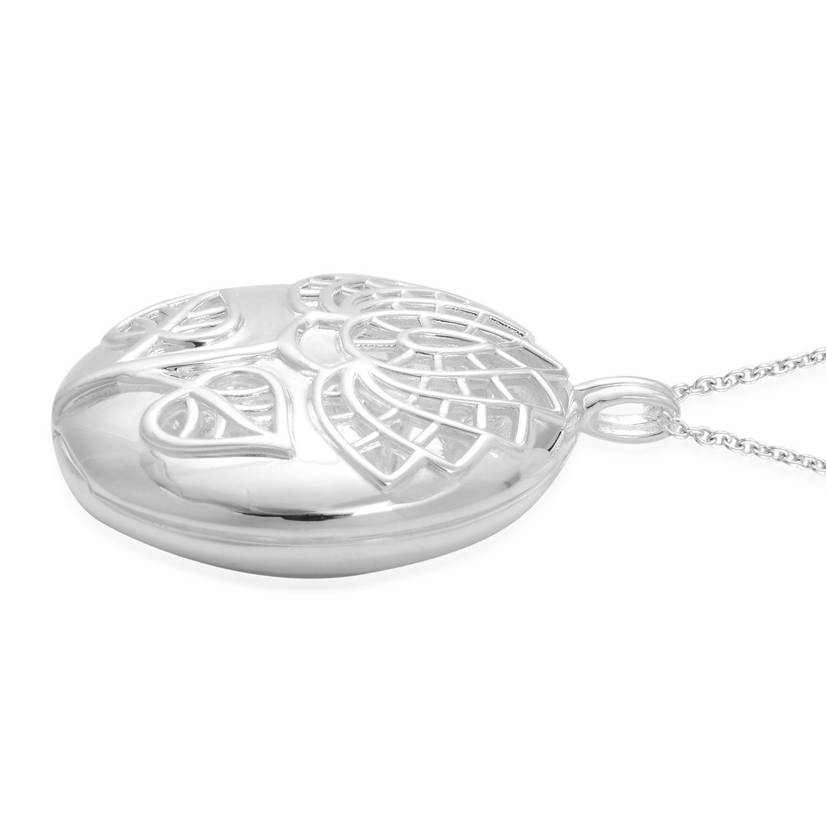 RACHEL GALLEY Sterling Silver Lotus Pendant With Chain, Silver wt 34.20 Gms.