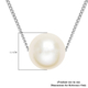 White Edison Pearl Necklace (Size - 18) in Rhodium Overlay Sterling Silver