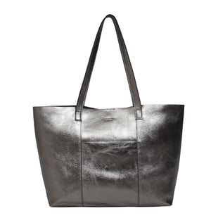 ASSOTS LONDON Genuine Leather Maisie Metallic Shopper Bag