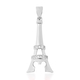 ELANZA Simulated Diamond Eiffel Tower Pendant in Rhodium Overlay Sterling Silver