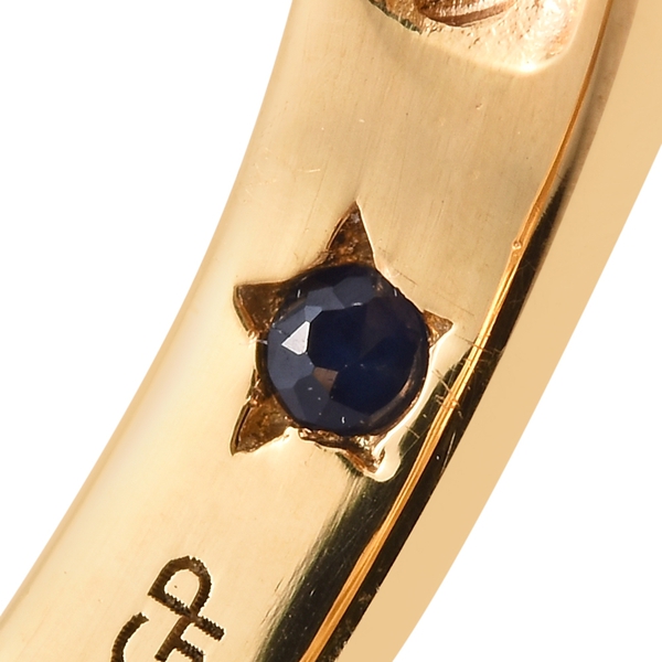 GP Peacock Quartz (Ovl 13.30 Ct), Tanzanite and Kanchanaburi Blue Sapphire Ring in 14K Gold Overlay Sterling Silver 13.500 Ct.