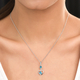 Artisan Crafted Polki Blue Diamond Heart Pendant in Sterling Silver 0.26 Ct.