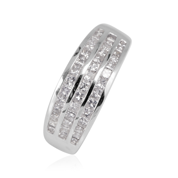 Close Out Deal 14K W Gold Diamond (Sqr) Ring 1.000 Ct., Diamond I1 to I2 and G to H