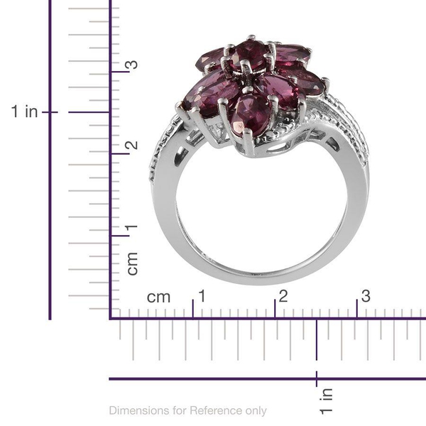 Orissa Rhodolite Garnet (Ovl) Ring in Platinum Overlay Sterling Silver 5.000 Ct.