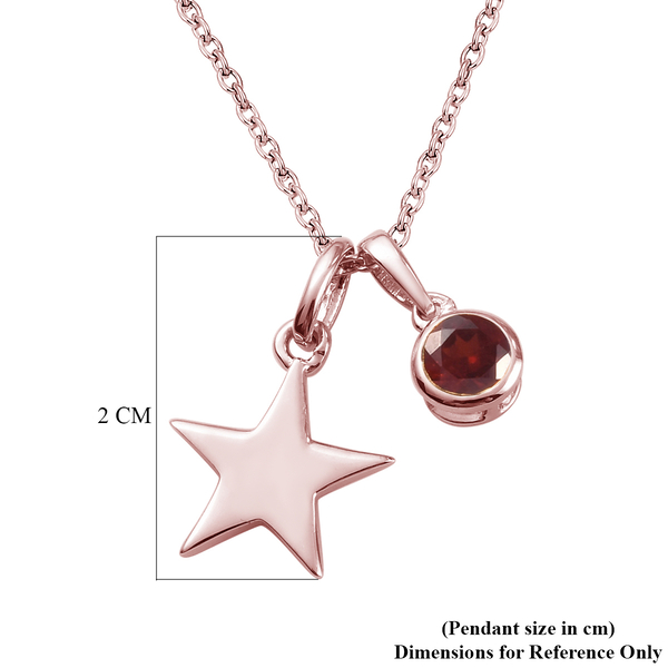 Mozambique Garnet 2 Piece Pendant With Chain (Size 20) with Lobster Clasp in Rose Gold Overlay Sterling Silver