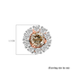 14K Rose Gold Champagne  and White Diamond (G-H) Stud Earrings (with Push Back) 1.00 Ct.