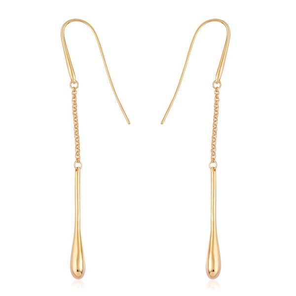 LucyQ Single Drip Hook Earrings in Yellow Gold Overlay Sterling Silver 6.18 Gms.