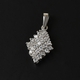Lustro Stella Platinum Overlay Sterling Silver Cluster Pendant Made with Finest CZ 1.25 Ct.