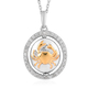 Natural Cambodian Zircon Zodiac-Cancer Pendant with Chain (Size 20) in Yellow Gold and Platinum Over
