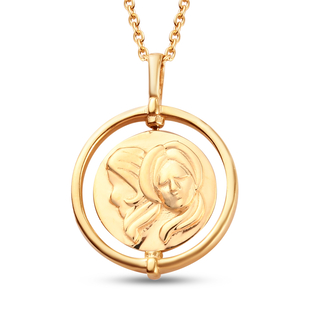Sunday Child 14K Gold Overlay Sterling Silver Gemini Zodiac Sign Pendant with Chain (Size 20), Silve