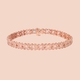 Natural Pink Uncut Diamond Bracelet (Size - 7.5) in Rose Gold Overlay Sterling Silver 1.00 Ct, Silver Wt. 11.89 Gms