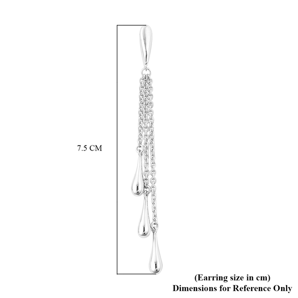 LucyQ Multi Drip Earrings (with Push Back) in Rhodium Plated Sterling Silver