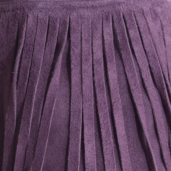 Purple Colour Potli Bag with Long Fringes and Chain Strap (Size 17x17x8.5 Cm)