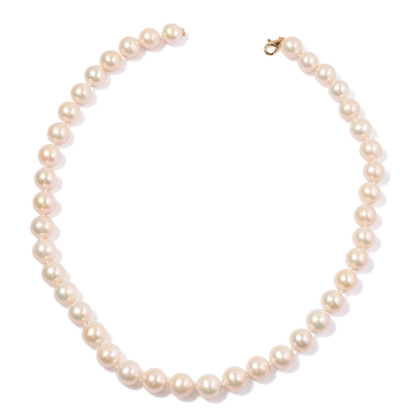 ILIANA 18K Y Gold AAAAA Fresh Water White Pearl Necklace (Size 18) 270.000 Ct.