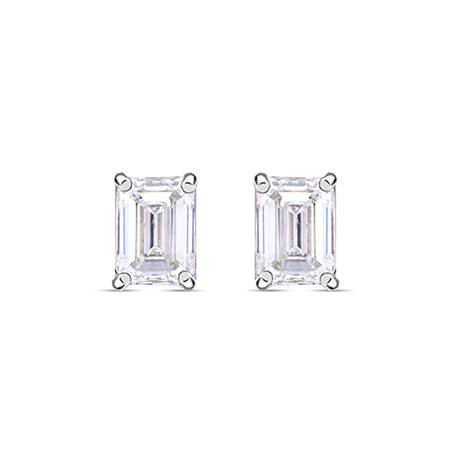 9K White Gold SGL Certified Lab Grown Diamond (VS-E-F) Stud Earrings 1.00 Ct