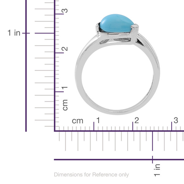 Arizona Sleeping Beauty Turquoise (Pear) Ring in Sterling Silver 1.750 Ct.