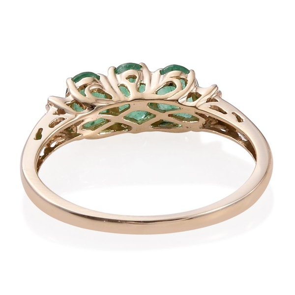 14K Y Gold AAA Boyaca Colombian Emerald (Ovl), Diamond (I2/G-H) Ring 1.250 Ct.
