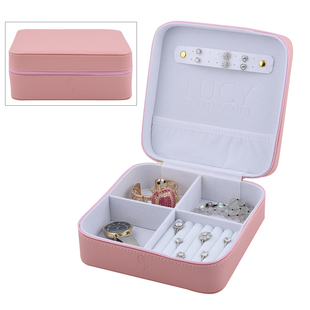 LUCYQ - Portable Large Jewellery Box with Zipper Closure - Black