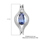 ELANZA Simulated Tanzanite, Simulated Diamond and Simulated Black Spinel Pendant in Rhodium Overlay Sterling Silver