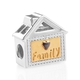Charmes De Memoire Diamond Family House Charm in Platinum, Black and Yellow Gold Overlay Sterling Silver