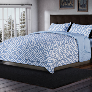 Luxuriously soft 3 piece set of printed comforter Includes a comforter and 2 pillow sham Adorned with eye-catching geometric pattern