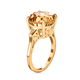 Citrine and Natural Cambodian Zircon Ring in 14K Gold Overlay Sterling Silver 6.20 Ct, Silver Wt. 3.50 Gms
