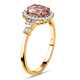 9K Yellow Gold Rare Pink Tourmaline and Diamond Ring 1.42 Ct.