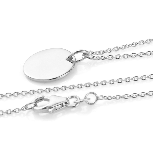 Platinum Overlay Sterling Silver Pendant with Chain (Size 18), Silver Wt. 5.00 Gms