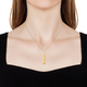 LucyQ Air Drip Pendant with Chain (Size 30) in Yellow Gold Overlay Sterling Silver, Silver wt 12.58 Gms.