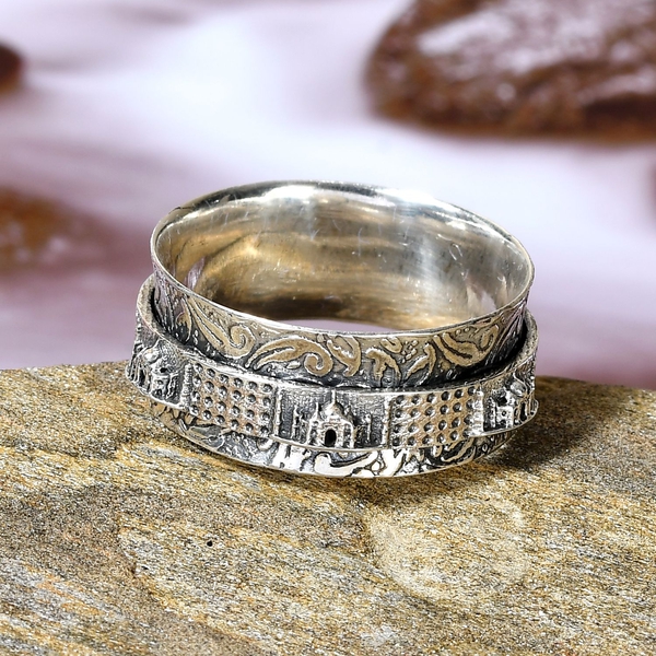 Sterling Silver Taj Mahal Band Ring, Silver wt 4.31 Gms