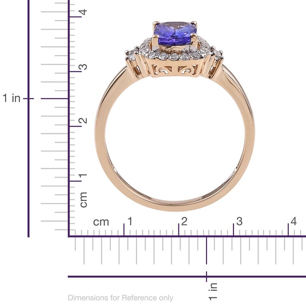 14K Y Gold AA Tanzanite (Cush 1.30 Ct), Diamond Ring 1.650 Ct.