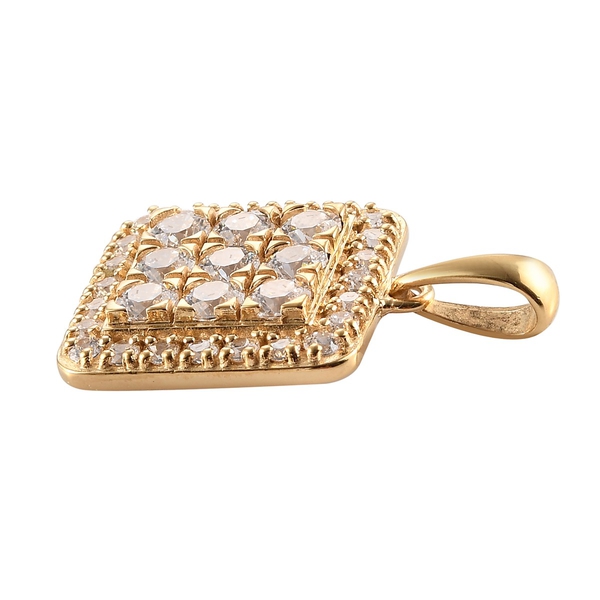 Lustro Stella 14K Yellow Gold Overlay Sterling Silver Pendant Made with Finest CZ 6.16 Ct.