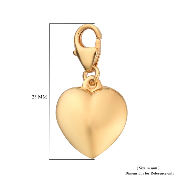 14K Gold Overlay Sterling Silver Heart Charm