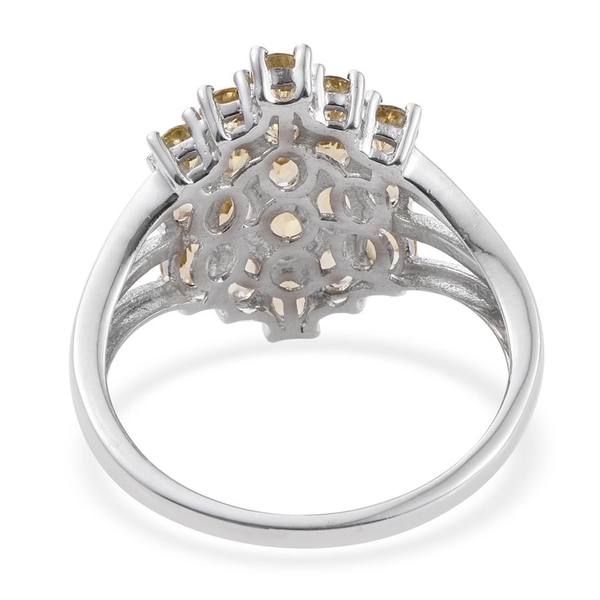 Tanzanian Scapolite (Ovl) Cluster Ring in Platinum Overlay Sterling Silver 2.750 Ct.