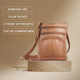 100% Genuine Leather Crossbody Bag with Adjustable Leather Shoulder Strap (Size 23x17 Cm) - Tan