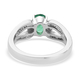 Santa Terezinha AAA Emerald and Natural Cambodian Zircon Ring in Platinum Overlay Sterling Silver