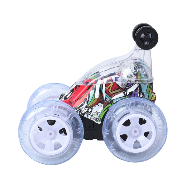 Multicolour LED Light Racing Stunt Car with Remote Control (Includes 500mah) - Red & Multi