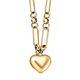 9K Yellow Gold Figaro Necklace With Heart Charm (Size - 18), Gold Wt. 8.87 Gms