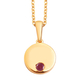 African Ruby (FF) Pendant with Chain (Size 18) in 14K Gold Overlay Sterling Silver