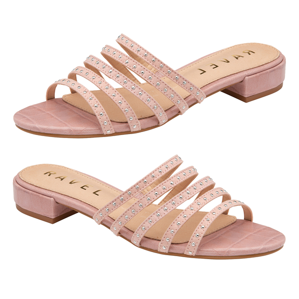 Ravel Alena Women's Slip On Sandals with Studded Straps in Beige